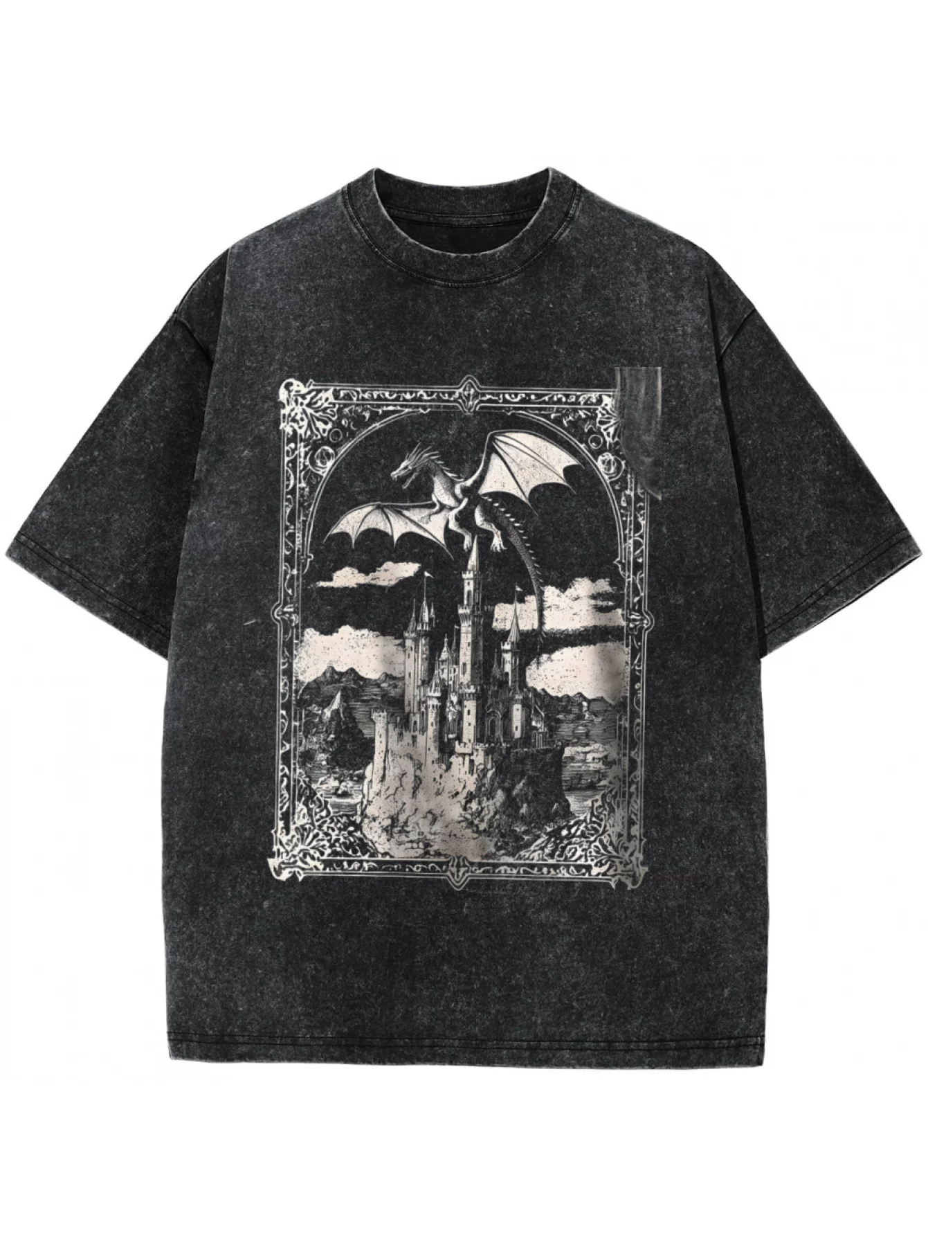 Retro Dragon Shirt Comfort Color T-shirt Dark Medieval Shirt Art Shirt Fantasy Reader Castlecore Dragon Lover Gift