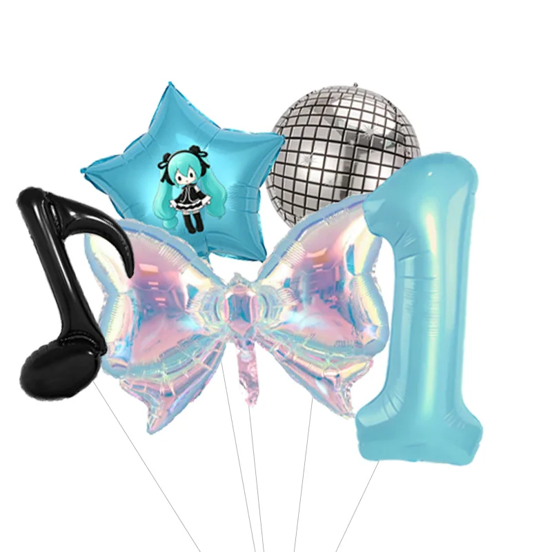 Miku Cartoon Cyber Girl Aluminum Foil Balloon Bundle Fast Easy Inflation Globos For Anniversary Celebration Cosplay Event view 2