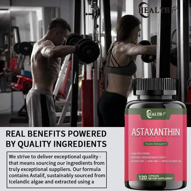 Astaxanthin Supplement, Maximum Absorption, Stronger Antioxidant Than Vitamin C, Non Gmo, Gluten Free