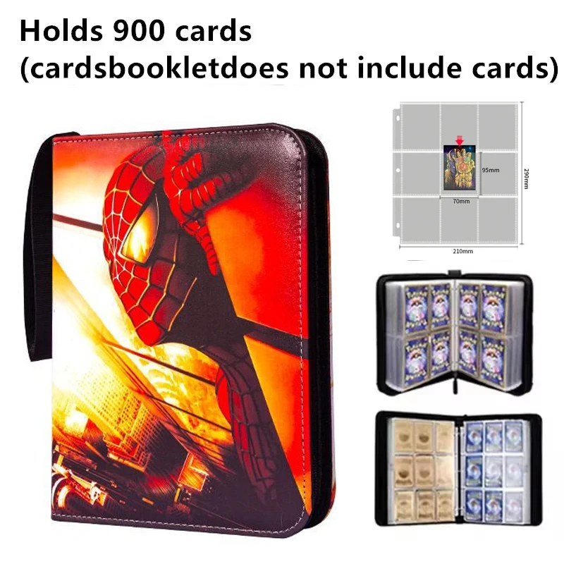 900pcs Marvel Heroes Spider Man Card Album Book Folder 9 Card Slots  Collections Zipper Double Pocket Zipper Card Binder Holder - AliExpress 26