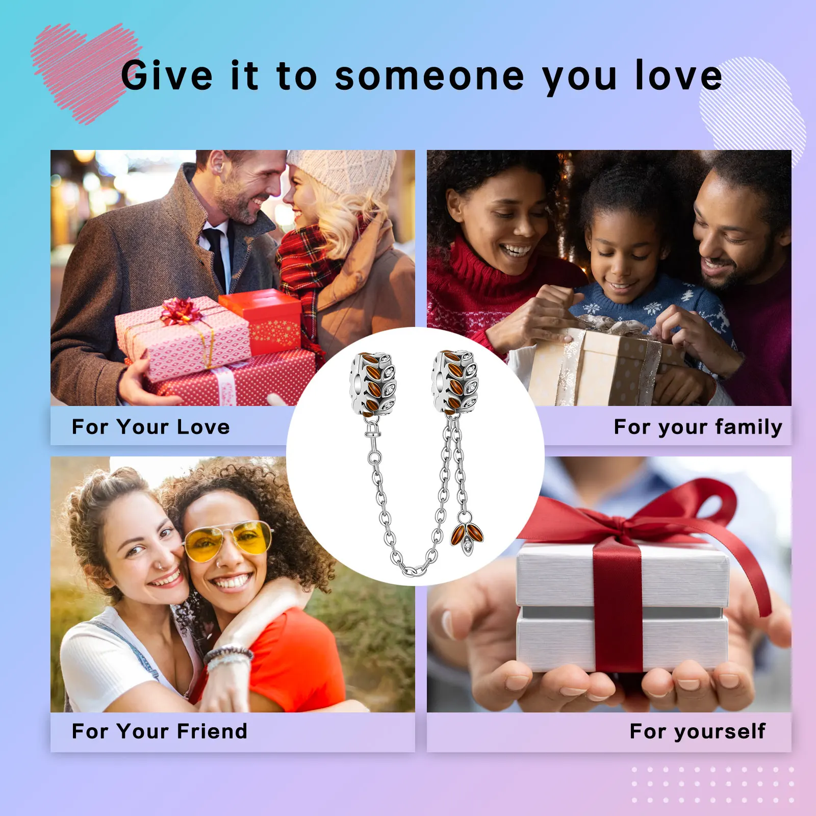 925 فضة الخرزة الزخرفية سلامة سلسلة الأذن من القمح Charm صالح الأصلي باندورا Charms أساور النساء DIY بها بنفسك مجوهرات هدية