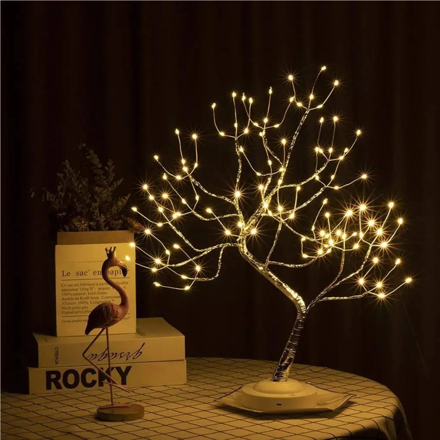 LED Table Lamp Tree Copper Wire USB Powered Bedroom Study Decorative Deack Lamp Creative Lighting Indoor Night Lamp