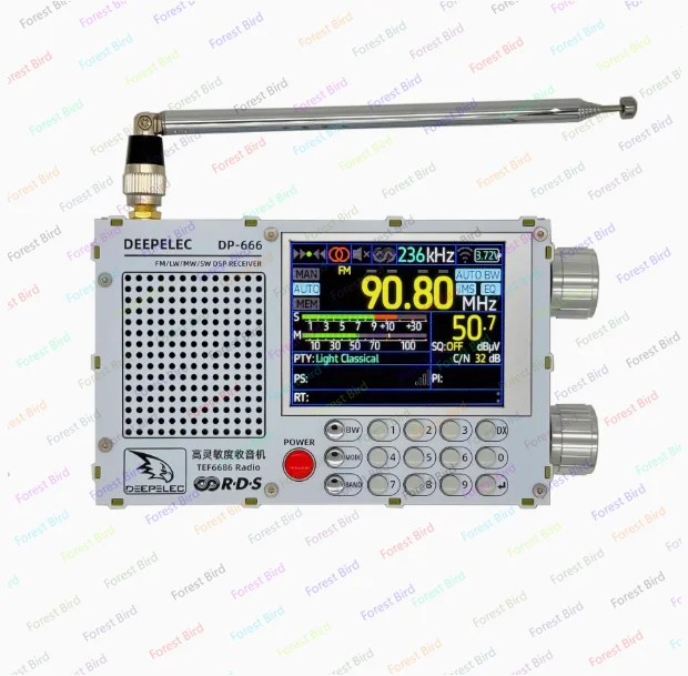 DP-666 TEF6686 Radio High Sensitivity Full Band FM AM LW MW SW Shortwave ESP32 RDS 2.8 inch IPS LCD