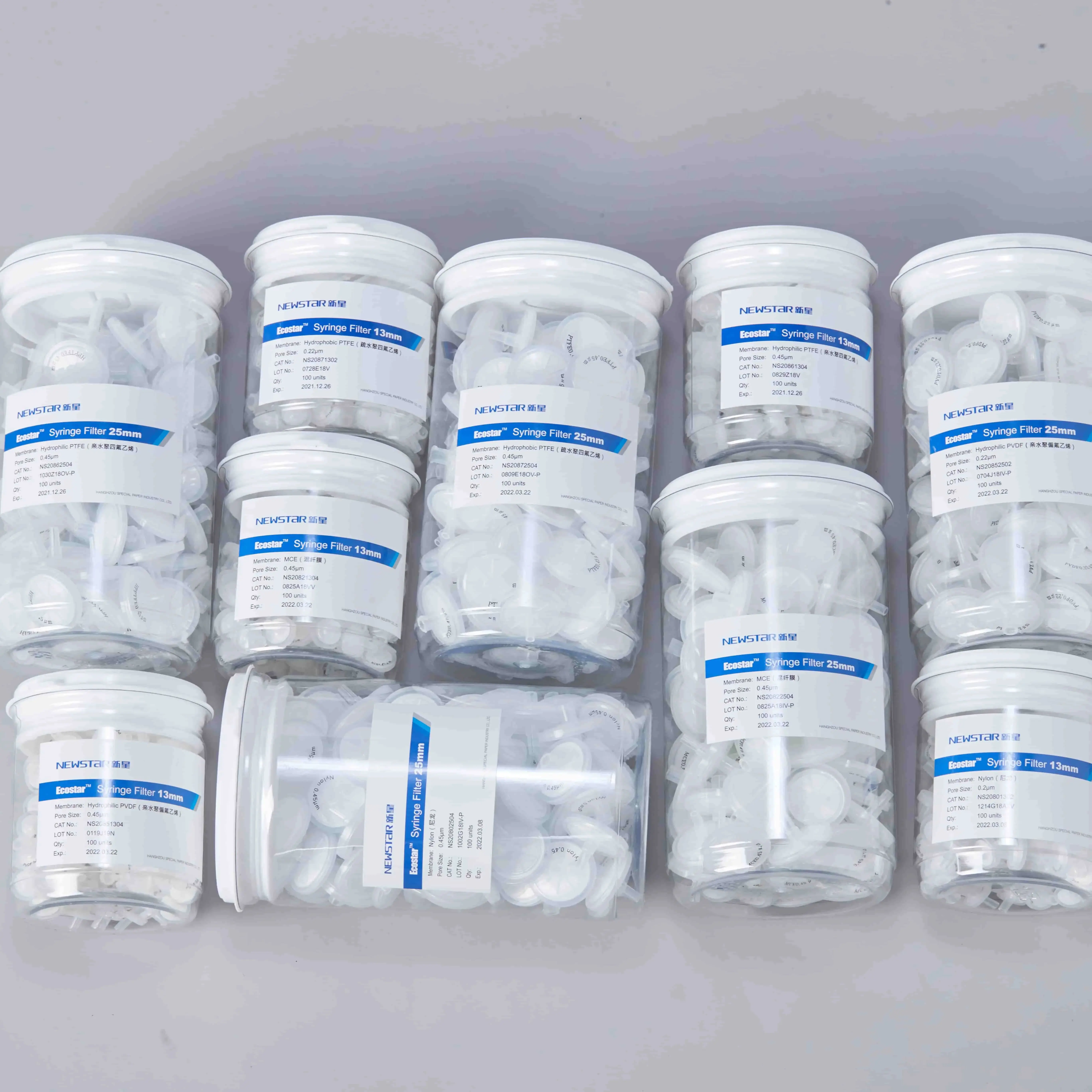 Glass Fiber Syringe Filters Pore Size 0.7um 1.0um 13mm 25mm used as Pre-filter Purification of Organic Solvents and Strong Acids