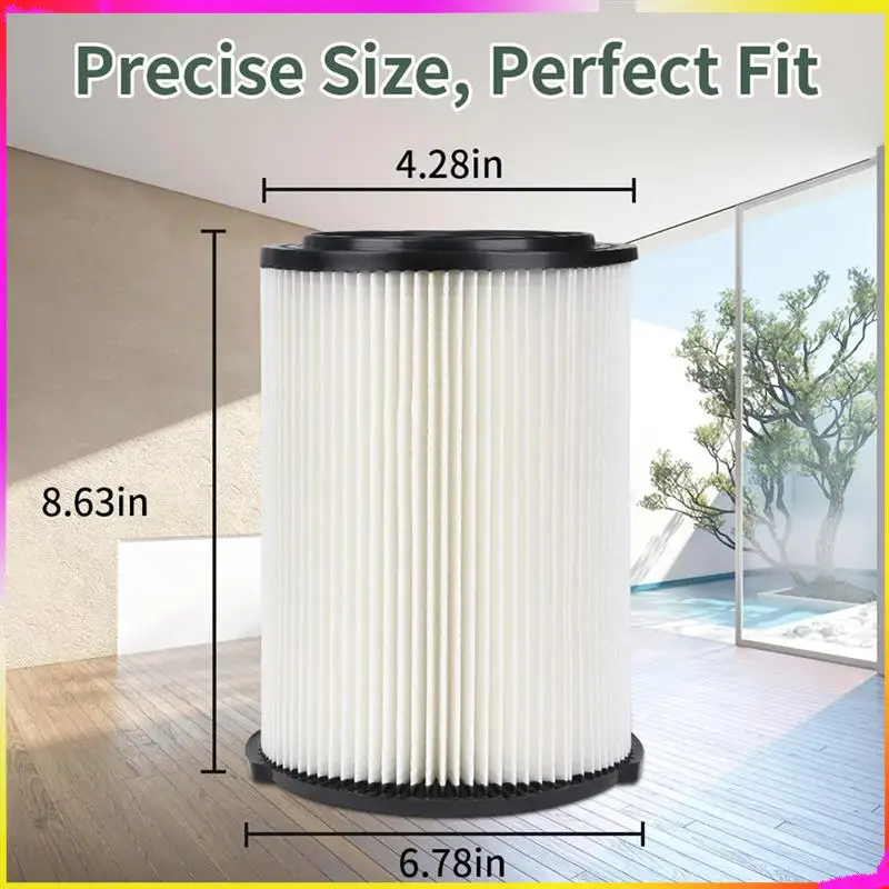 Filtro VF4000 de repuesto M04K para aspiradora en seco y húmedo Ridgid 72947 de 5-20 galones, aspiradora Husky de 6-9 gal para Craftsman 17816