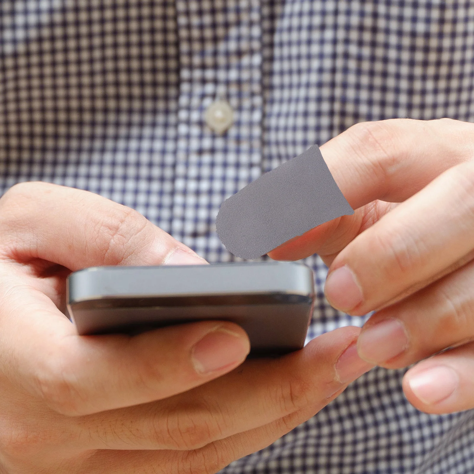 

10Pcs Lightweight Silver Fabric Finger Sleeves Breathable Elastic Thumb Covers Anti-Slip Finger Protectors for Gaming Experience