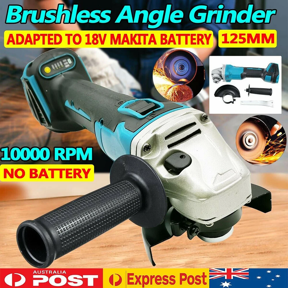 100mm Brushless Wireless Electric Angle Grinder Machine Home Woodworking Power Tools For 18V Makita Battery (Without battery)