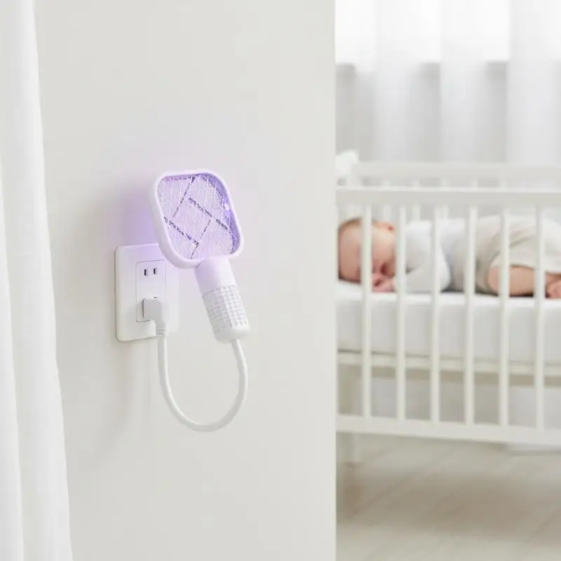 @*USB Mosquito Swatter Trap Electric Insect Racket UV Zapper Indoor Home Bedroom Effective Shock Safe Pest Control Device