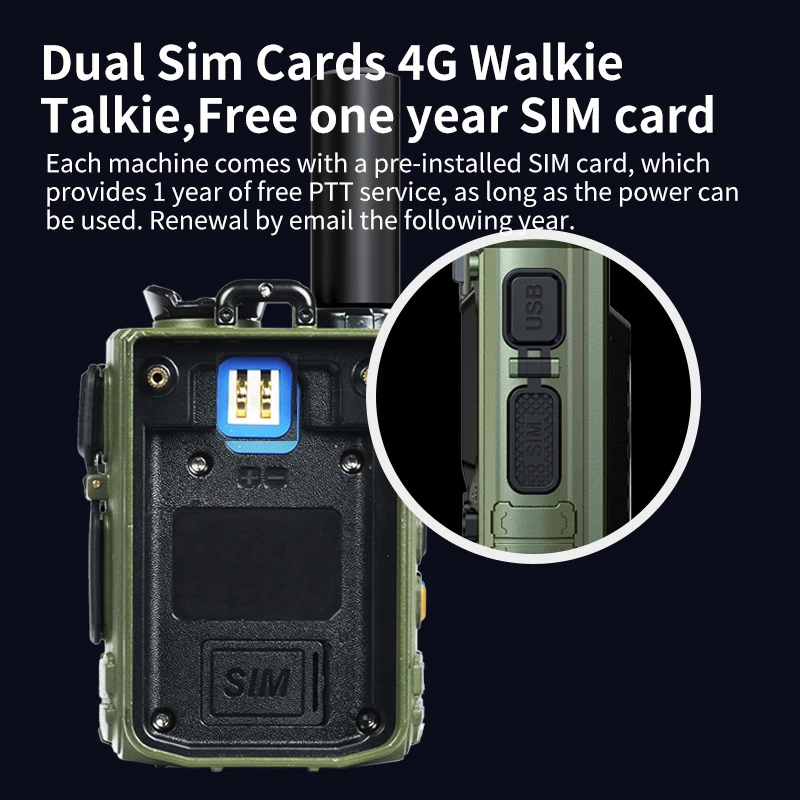 2 PCS UNIKOO UP510 Walkie-Talkie 5000km Long Talk Range 4g LTE POC เครือข่ายวิทยุซิมการ์ด Walkie Talkie Two Way วิทยุ
