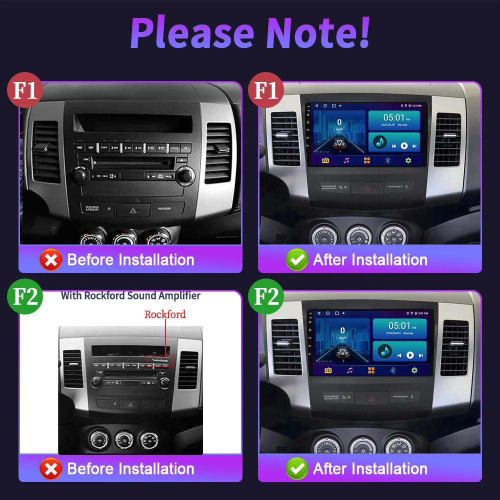 For Mitsubishi Outlander xl 2 2005-2011 Car Radio Multimedia Wireless Carplay Android Navigation 4G WIFI GPS Touch Screen Stereo