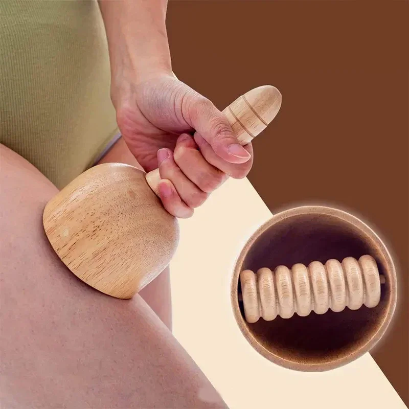 Wooden Massage Roller Maderotherapy Cup Wood Therapy Massager Body Lymphatic Drainage Scraping Manual Swedish Cups Gua Sha Tool