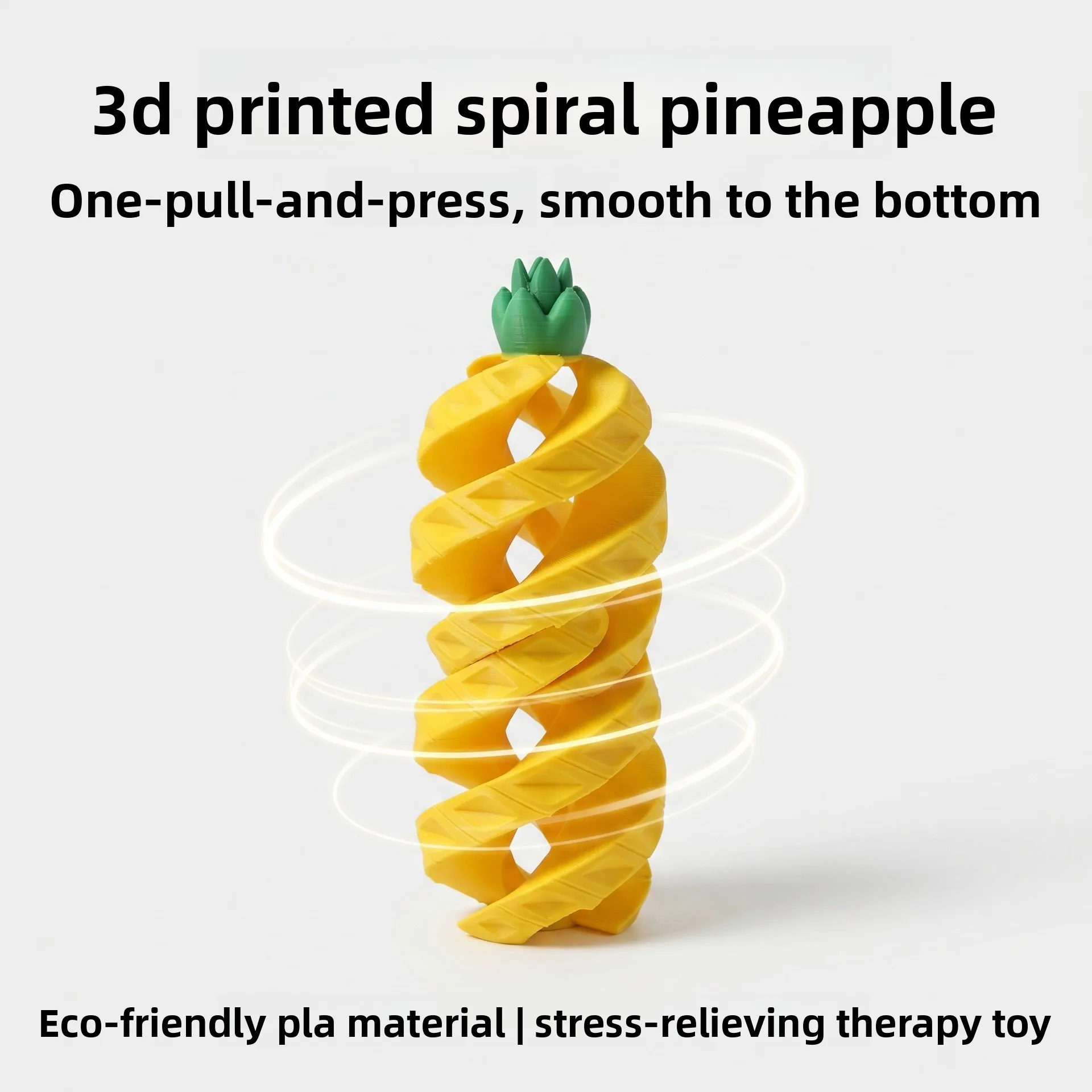 3D Printed Pineapple Creative Stress Relief Ultra-Smooth Spiral Viral Toy, Kids Educational Toy, Push & Spin Fidget Toy