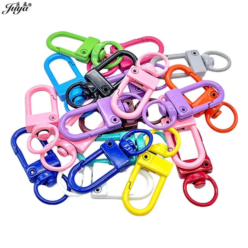 10PCS Multiple Colors Keyrings Hooks Bag Buckle Metal Lobster Clasps Connector For DIY Jewelry Making Keychains Accessories