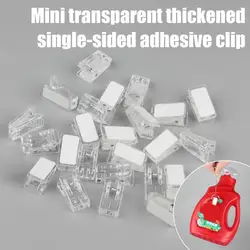 20pcs Self Adhesive Clips Tapestry Hangers for Hanging Storage Photo Spring Loaded Mini Transparent Single-sided Adhesive Clip