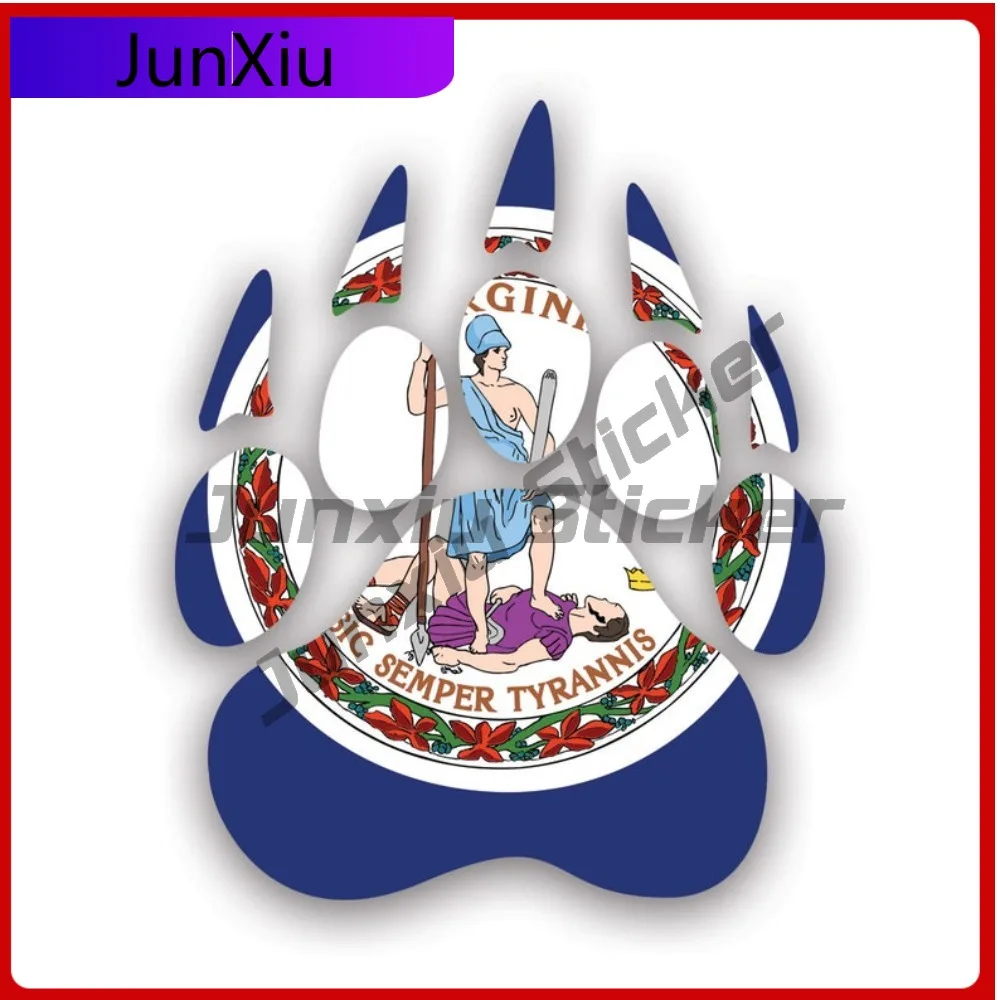 

Virginia State Bear Weather Resistant Scratch Resistant Vintage For Car Body Motorcycle Helmet Self Adhesive Easy Apply