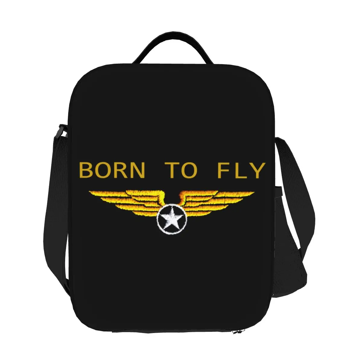 Custom Born To Fly Flight Pilot Insulated Lunch Tote Bag Flying Aviation Aviator Thermal Cooler Food Lunch Box Work School