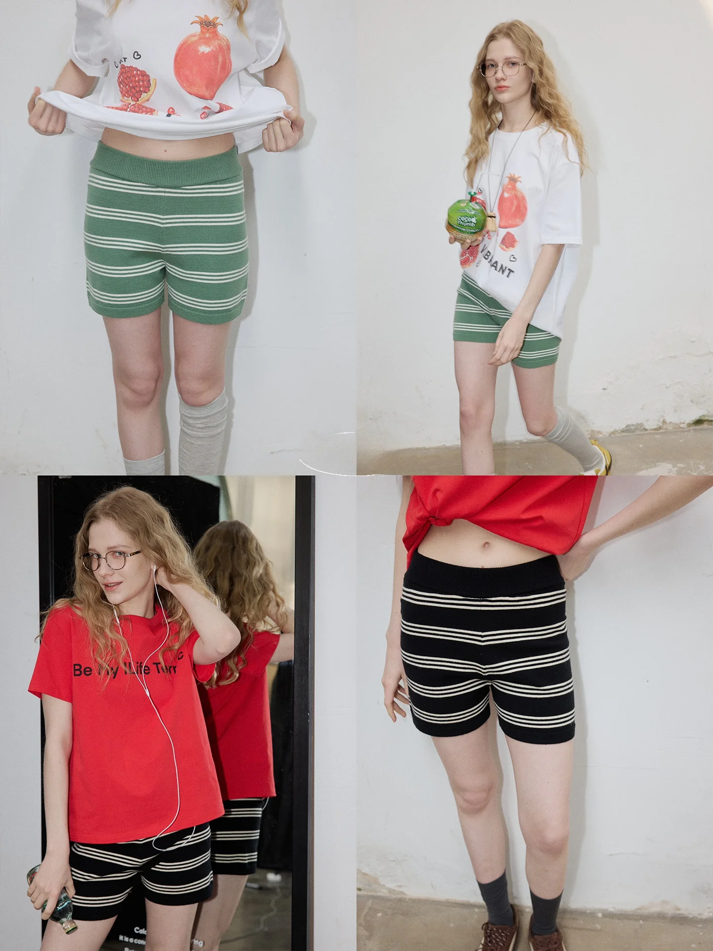 

Женские повседневные шорты BMLT в ретро-стиле с полосками, с высокой талией, утягивающие, универсальные, для поездок на работу, спортивные, прямого кроя