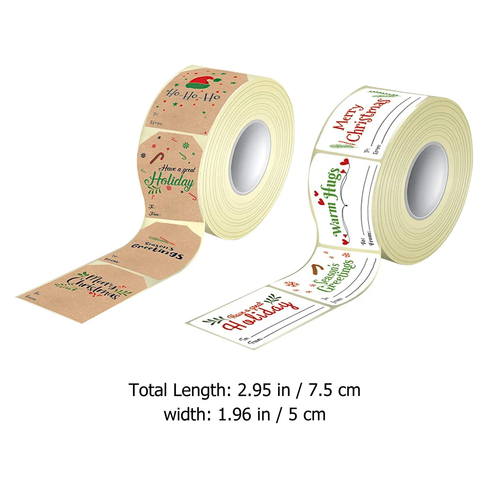 

2 Rolls Christmas Decorative Stickers Premium Self-Adhesive Gift Sealing Labels Xmas Party Favor DIY Holiday Gift Stickers