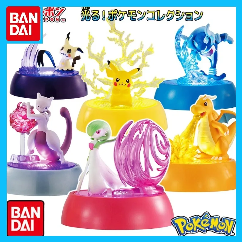 반다이 오리지널 포켓몬 애니메이션 피규어 빛나는 빛나는 시리즈 가샤폰 액션 피규어 소년 소녀 어린이 선물