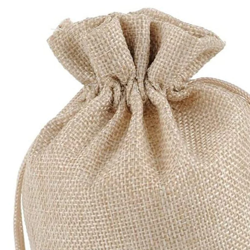 12-Piece Christmas Drawstring Bag Packaging Bag Breathable Storage Bag Spring Festival Beige Candy Bag