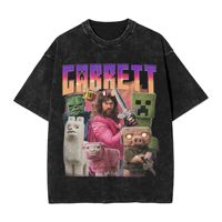 Garrett Chicken Jockey T Shirts MC Funny Graphic T-Shirt Vintage Washed Tshirt Short Sleeve Tee Shirt Men Women Cotton Clothing