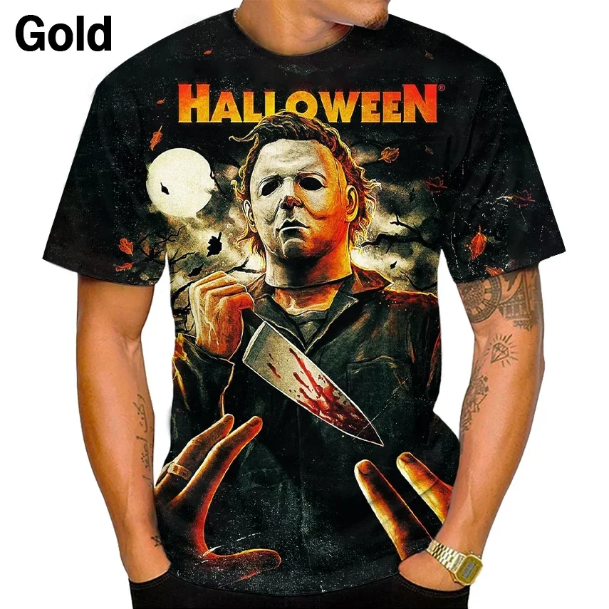 Neue Halloween Horrorfilm Michael Myers 3D T-Shirts Männer/Frauen Mode T-Shirts lässig Kurzarm Shirt Top