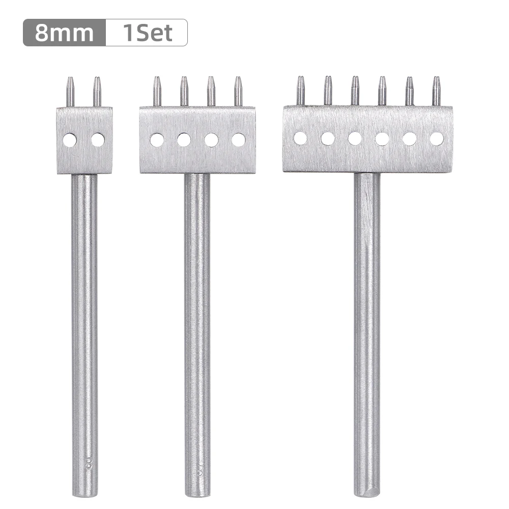 3 stks/set Professionele DIY Lederen Ponsen Sterven, Handmatige Perforator voor Leer Handwerk, Multi-Ronde Ponsen Sterven Tool Set