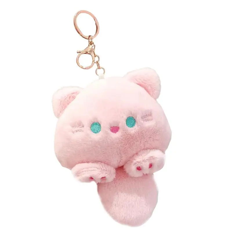 Porte-clés en peluche chat moelleux pour voiture, porte-clés mignon, accessoires de sac à main, pendentif, sac à dos, joprédire