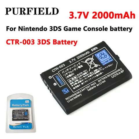Purfield CTR-003 bateria de substituição 2000mah 3.7v ctr 003 bateria para nintendo switch pro controlador sem fio 3ds 2ds xl