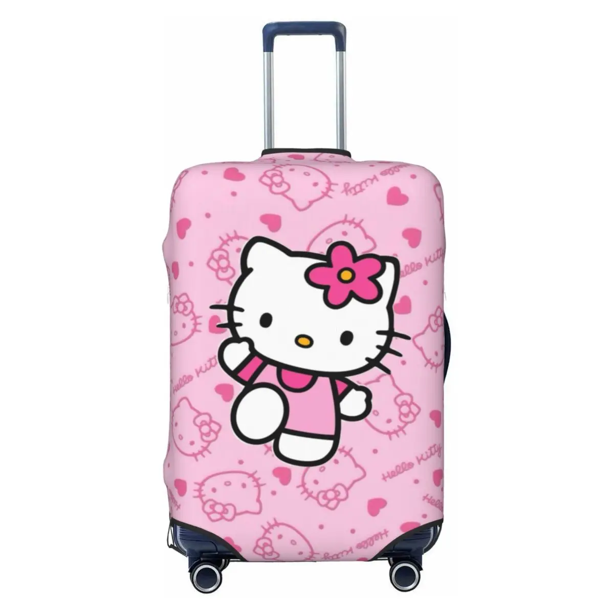 

Custom Girls Kitten Luggage Cover Elastic Pink Kawaii Cartoon Travel Suitcase Protective Covers Fits 18-32 Inch