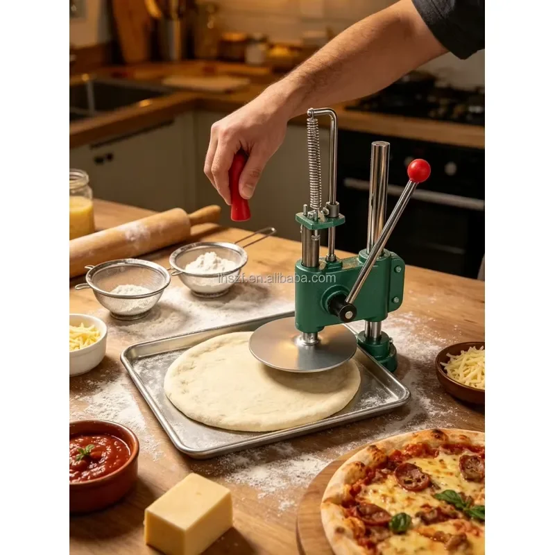 Manual Pizza Dough Press Machine Commercial Tortilla Maker for Bakery Kitchen Use Heavy Duty Stainless Steel Flatbread Shaper