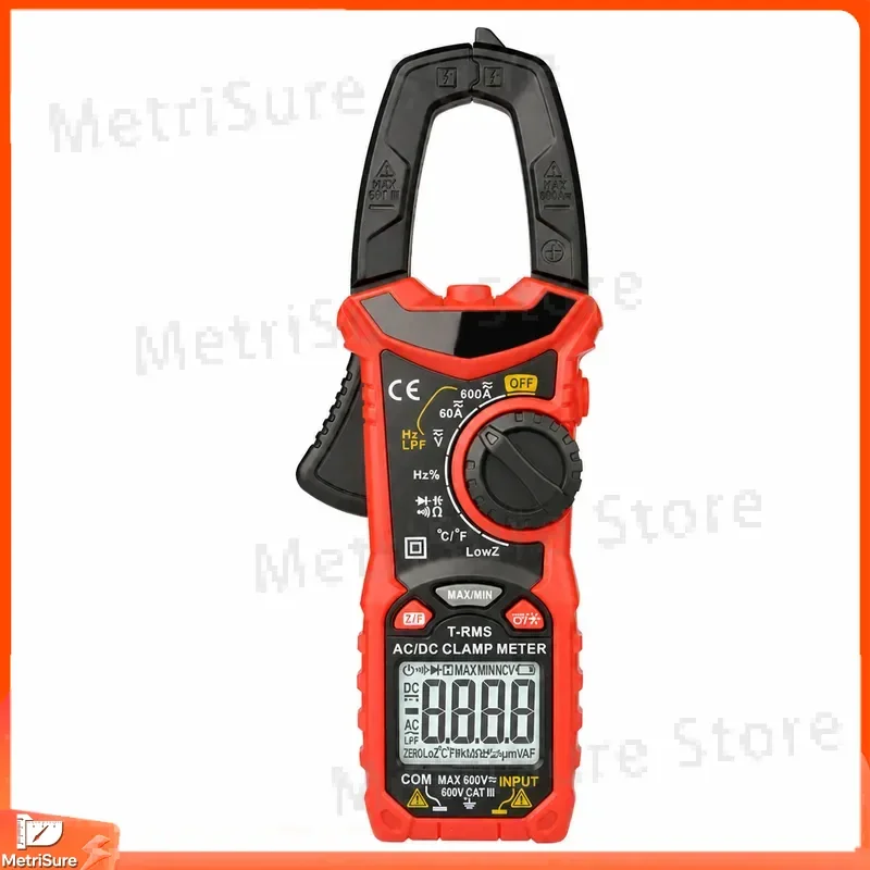 Auto-Ranging True RMS Digital Clamp Meter Multimeter AC DC Current Voltage Resistance Continuity Tester with