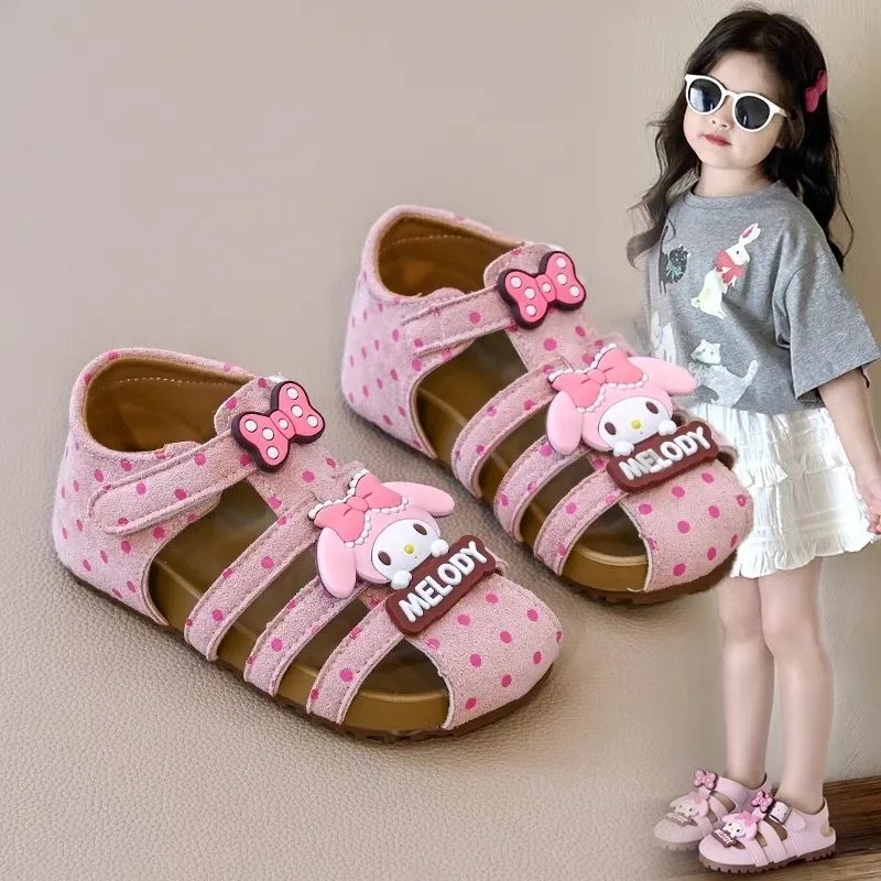 

Сандалии Kawaii Girly Heart My Melody в стиле аниме, лето 2021, милые детские туфли принцессы на мягкой подошве с героями мультфильмов, милые подарки для девочек