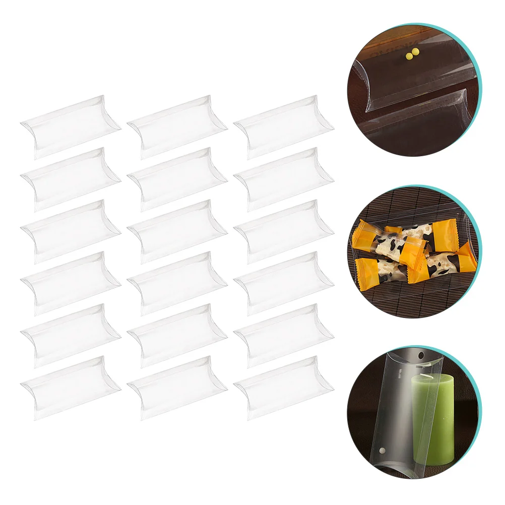 

50 Pcs Candy Boxes Clear Pillow Packaging Cases for Wedding Bridal Favor Transparent Storage Containers Gift Box