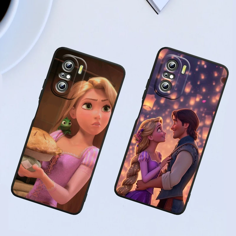 Disney Tangled Pretty For Xiaomi Redmi Note 13 12 11E 11S 11 11T 10 10S 9 9S Pro Plus 4G 5G Black Phone Case