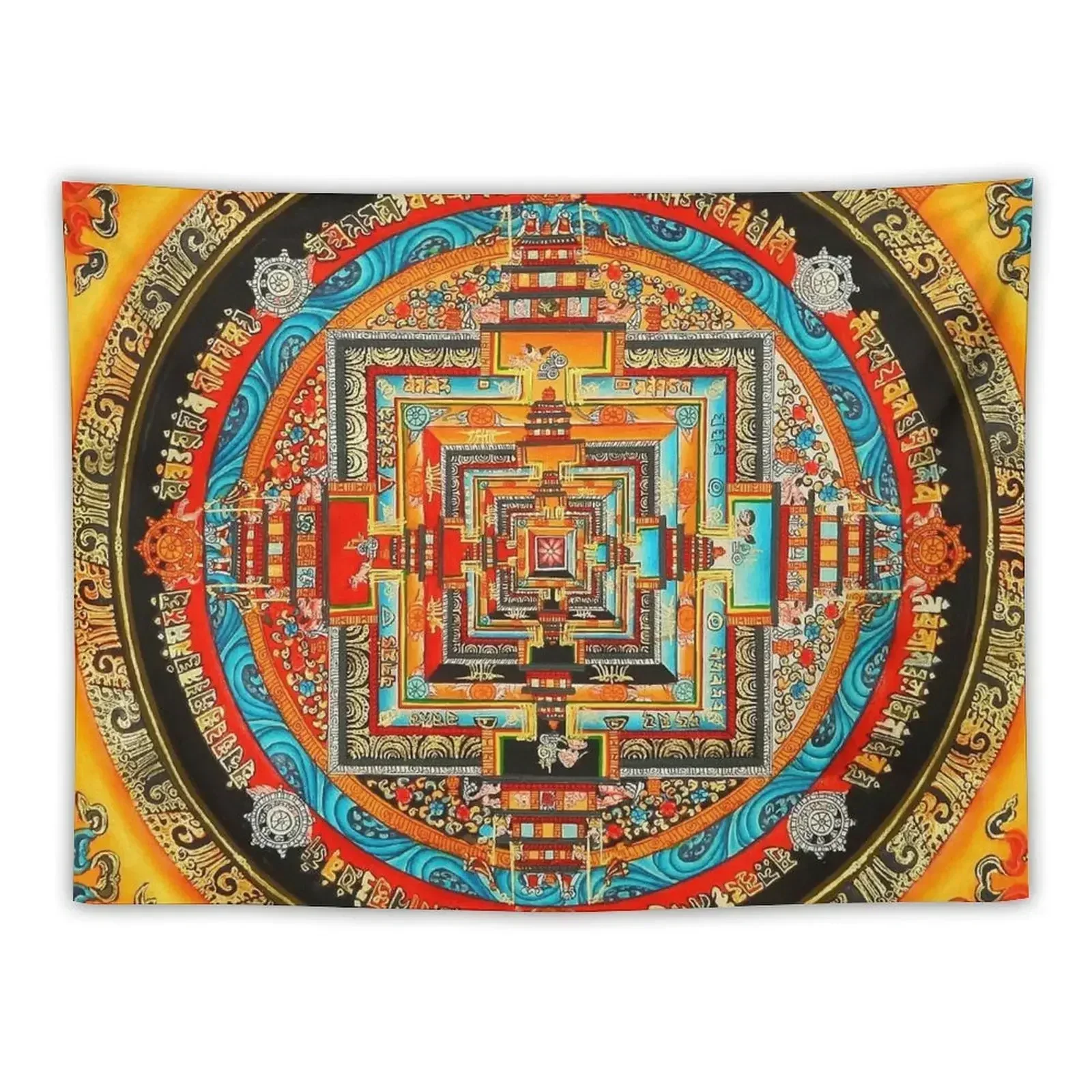 

Mandala 169 Sunburst Orange Mandala Tapestry Aesthetic Decoration On The Wall Room Design Room Decor For Girls Tapestry