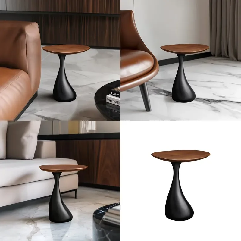 Creative Solid Wood Side Table Designer Style High-end Living Room Sofa Small Table Italian Minimalist Corner Artistic