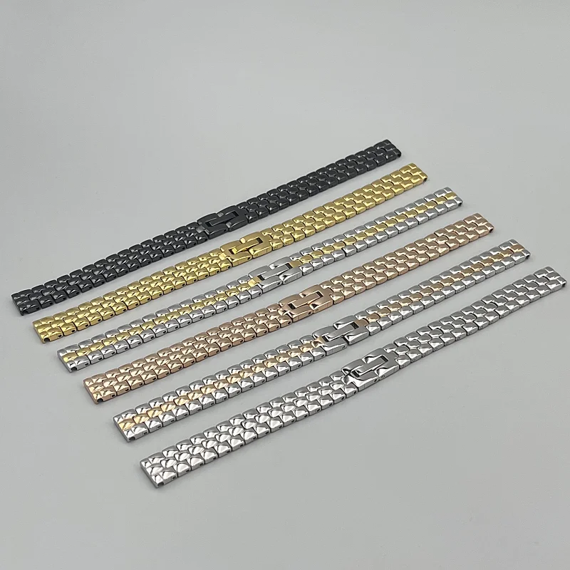 

5pcs/lot Women Solid Stainless Steel Watch Band Strap For any brand 6/8/10/12/14/16mm Watches Bracelet Wholesale