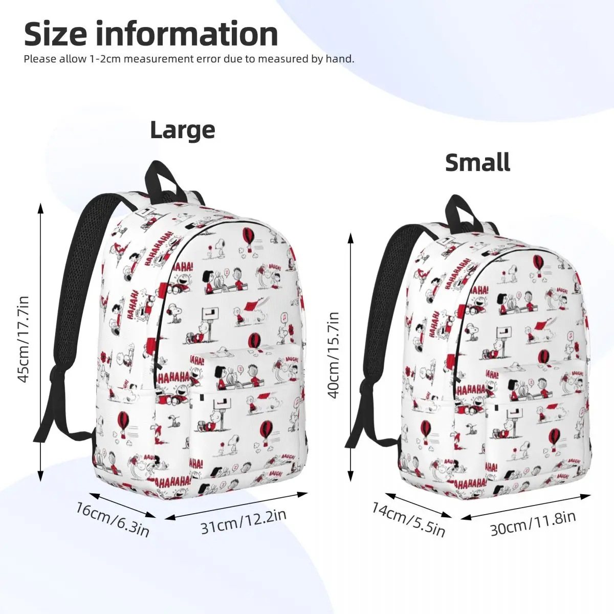 Peanuts Snoopy Cute Cartoon Backpack for Men Women Teenage Student Work Daypack College Canvas Bags Sports