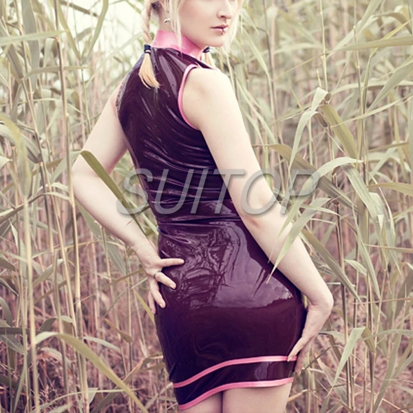 Latex Rubber sheath Dress sexy club mermaid dresses airline stewardess uniforms schoolgirl lovely