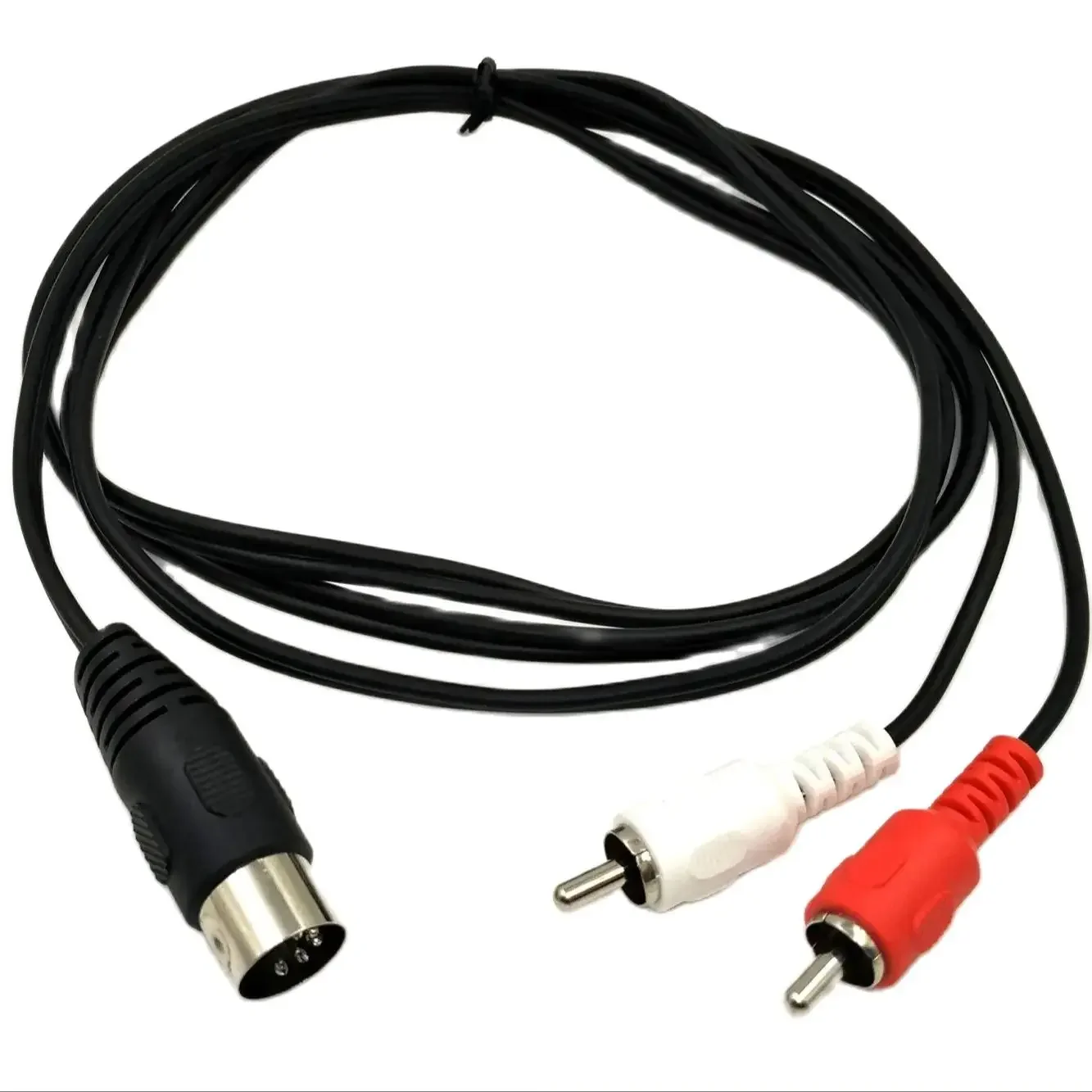 90 Degree Right 5Pin DIN Male MIDI Cable To 2 Dual RCA Male Plug Adapter 5pin 2RCA Audio Cord For Naim Quad Stereo System Speak