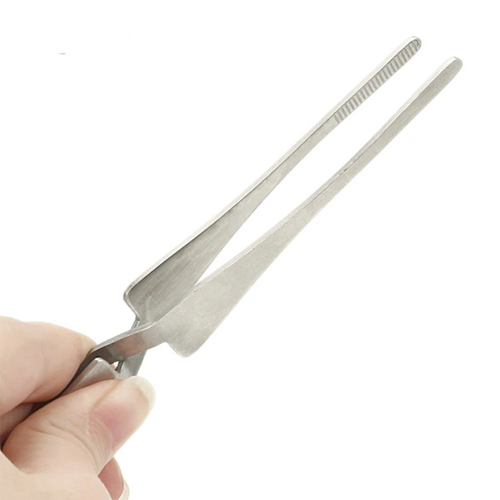 Stainless Steel Tweezers Cross Reverse Round Head Reverse Fork Nie Pointed labor-Saving Pinch Fixed Self-locking Clip Philately