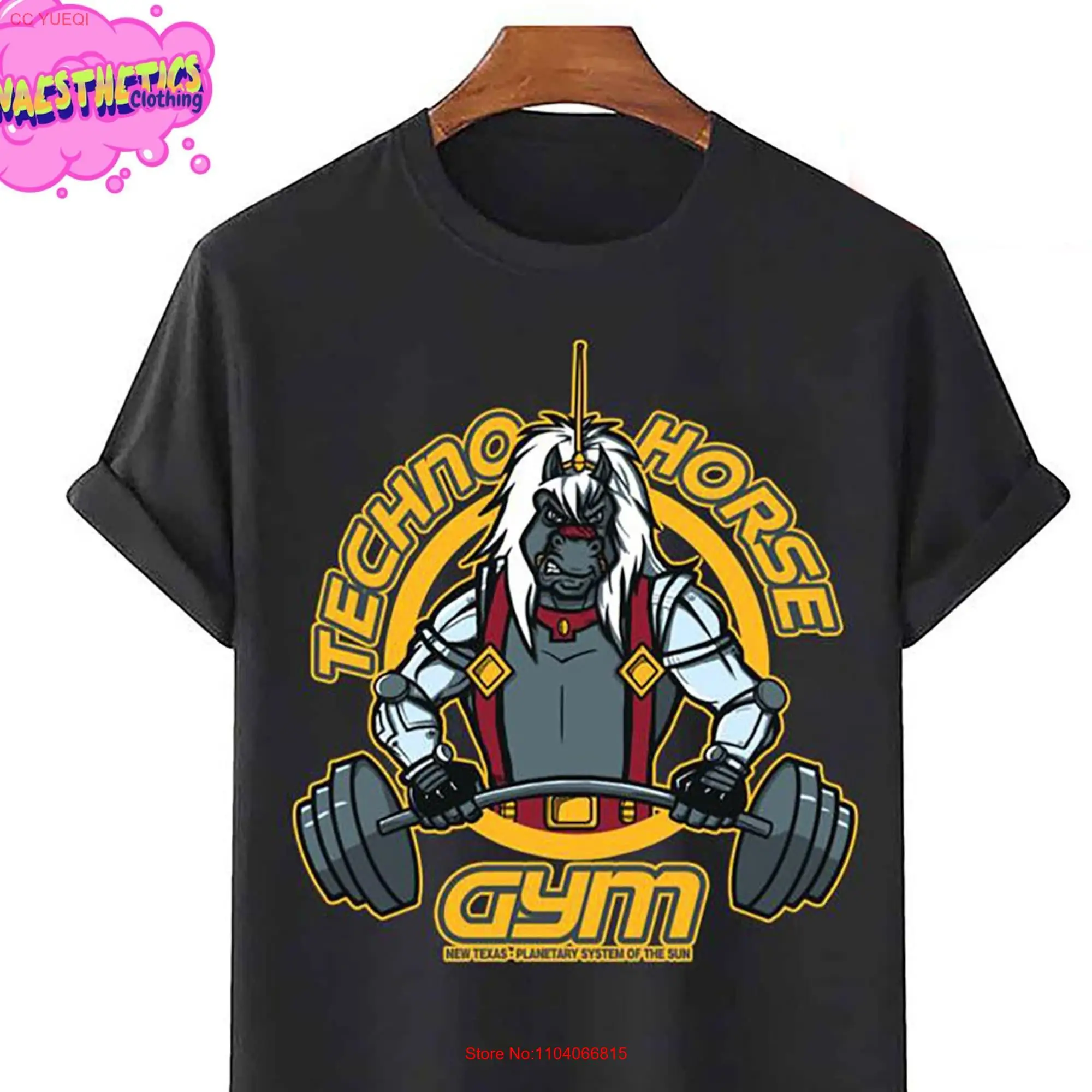 Techno Horse Gym Bravestarr T shirt Retro Movie Fan For Him Lover long or short sleeves