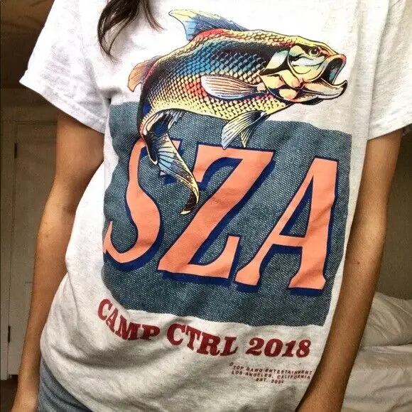 

S.Z.A Camp ctrl 2018 t-shirt, retro shirt, gift for fan, WHITE COLOR TE663