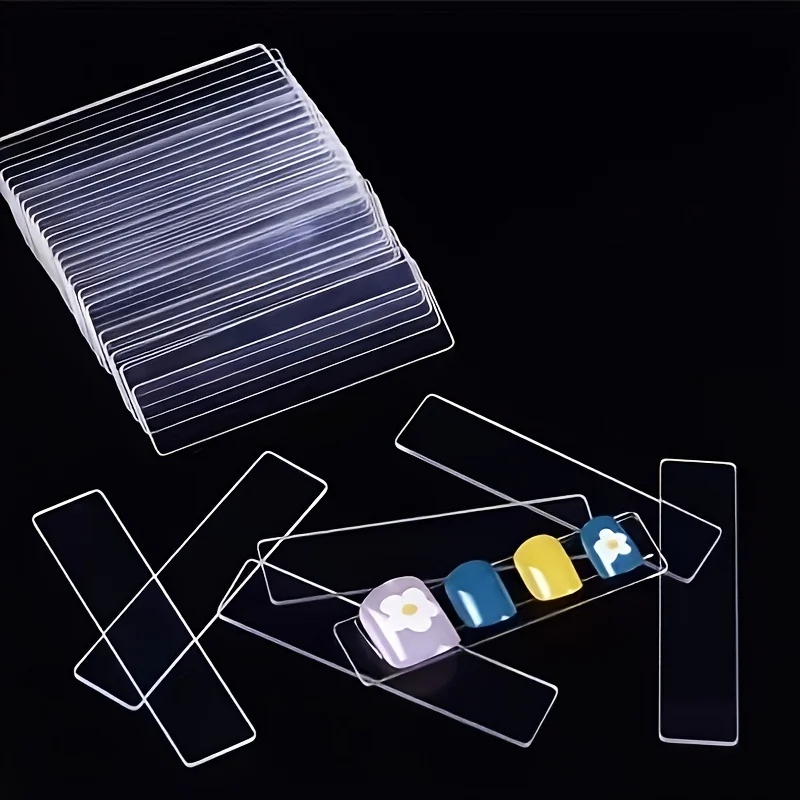 50-Piece Acrylic Nail Display Board Set Double-Sided Swatch Holders for Press-On Nail Storage & Artwork Showcase
