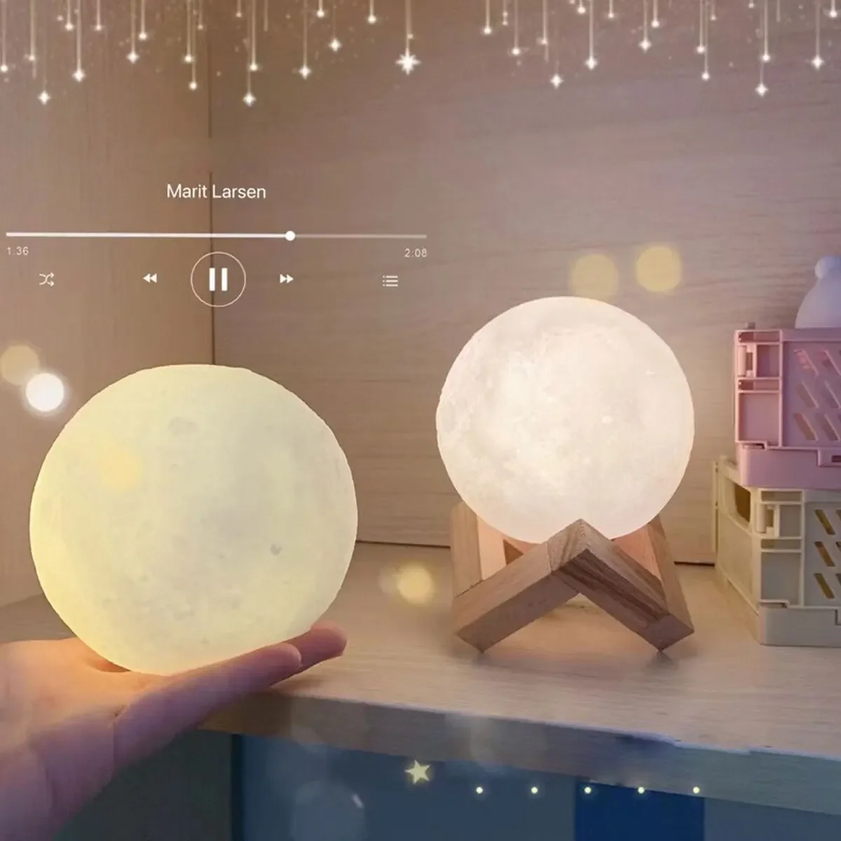 Moon Light LED Bedroom Bed Decoration Ambiance Light Nightlight