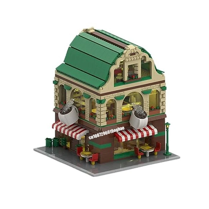 NEW 2288PCS City Hot Selling Street View Moc Modular Coffee Shop model DIY creative ideas ChildToy birthday Gift building blocks