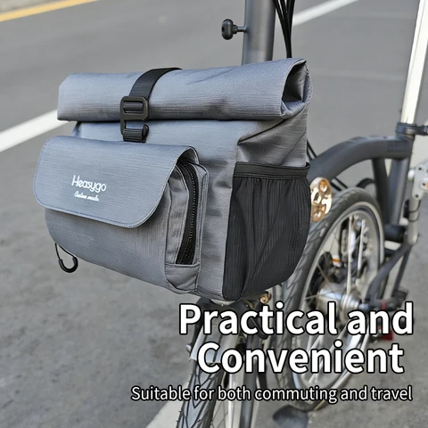 Bolsa de ciclismo Heasygo 2512 com formato de nariz de porco, adequada para bicicleta dobrável Brompton Dahon, bolsa multifuncional à prova d'água, multicolorida disponível