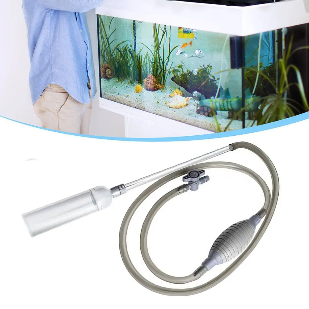 Handheld Fish Tank Cleaner com Grade De Filtro, Trocador De Água Do Aquário, Mudando De Areia Limpador, Acessórios Do Tanque De Peixes