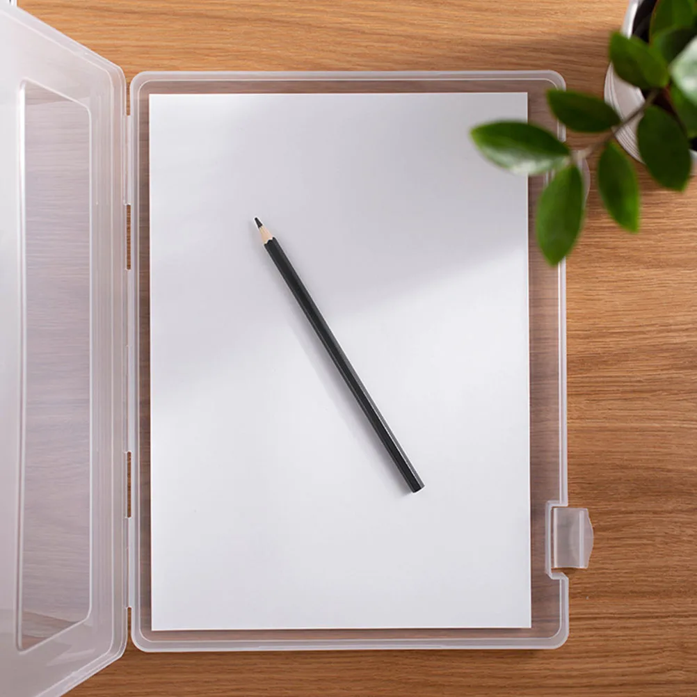 

Transparent File Box A4 Storage Organizer Water Resistant Document Holder Portable Solution Office Desk Organizing